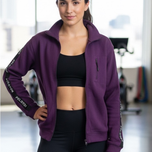 Peloton Sweaters - Peloton Purple Activewear Training Quarter-Zip Pullover With Draw Strings